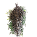 Artificial Flocked Pine and Cedar Teardrop Swag Base — 30 Inch Christmas Swag Base-85928 Golden Bell