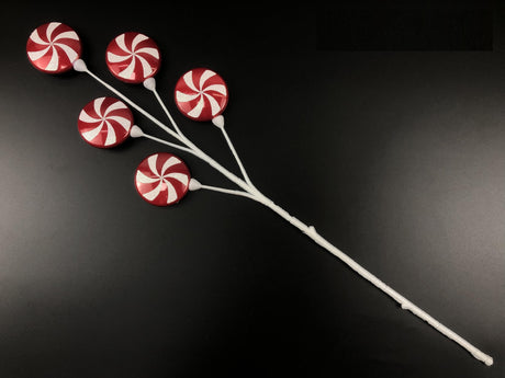 Peppermint Candy Spray | Red White Christmas Pick | 24" Spray-32245RDWT Golden Bell