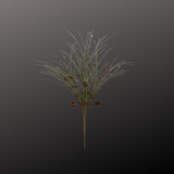 21" Iced Pine Berry Bush – Faux Greenery with Pinecones & Red Berries Golden Bell