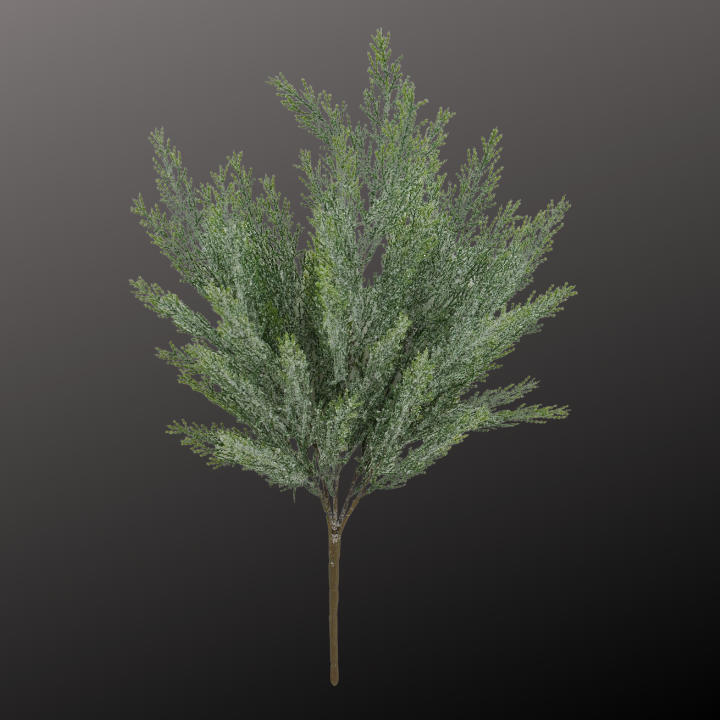 21" Iced Glitter Cedar Bush – 5-Stem Faux Greenery for Holiday Decor-84351 Golden Bell