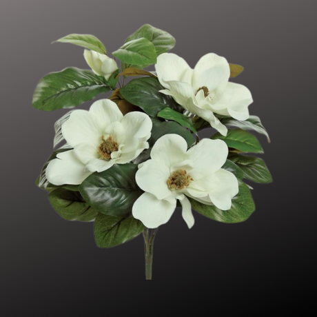 17" Artificial Cream Magnolia Flower Bush with Greenery-3395-C TCTCrafts