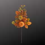 30" Fall Pumpkin Berry Leaf Spray – Velvet Pumpkins for Autumn Decor-85297 Golden Bell