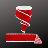 Red Velvet Gingham Ribbon 2.5"x10yd | Wired Christmas Ribbon-RGX0060F3 Craig Bachman