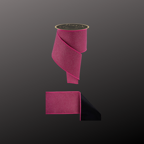 D’Lux 4" Fuchsia/Pink Glitter Wired Ribbon – Fine Sparkle Fused Fabric Ribbon for Christmas-LX309983 Craig Bachman