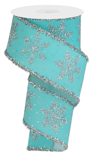 Blue Silver Snowflake Ribbon 2.5 Inch x 10 Yard Wired Christmas Ribbon-RG08382H1 Craig Bachman