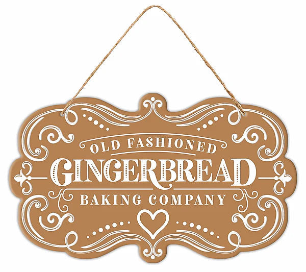 Gingerbread Baking Company Sign | Embossed Tin Christmas Decor | 11.5" Sign-MD1789E3 Craig Bachman