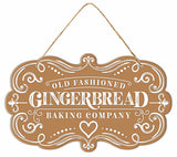 Gingerbread Baking Company Sign | Embossed Tin Christmas Decor | 11.5" Sign-MD1789E3 Craig Bachman