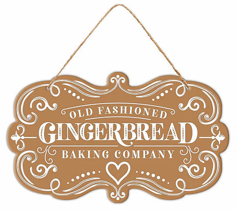 Gingerbread Baking Company Sign | Embossed Tin Christmas Decor | 11.5" Sign-MD1789E3 Craig Bachman