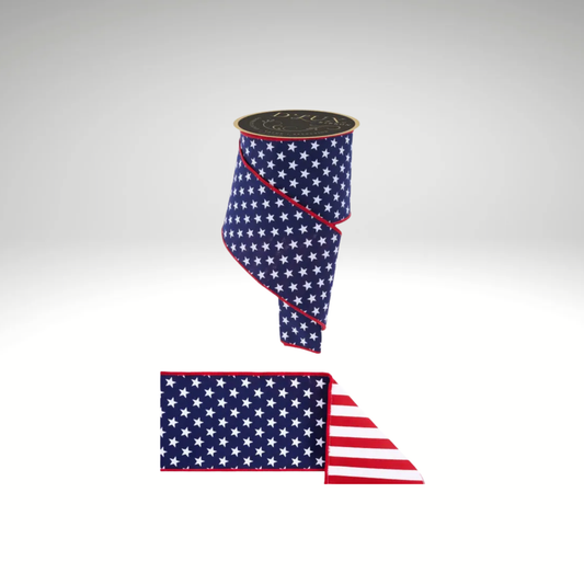 D'Lux 4" Patriotic Wired Ribbon -LX311619