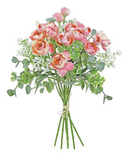 Load image into Gallery viewer, 13&quot; Pink Artificial Mini Ranunculus &amp; Blossom Flower Bundle - Elegant Home Decor - Artificial Flowers for Arrangements (5499-P)