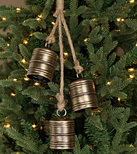 Brushed Gold Metal Barrel Bell Cluster Ornament-570529 Impressive Enterprises