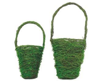 Moss Half Basket Set of 2 - Rustic Floral Containers for Home & Event Decor-62066SET