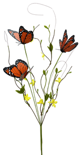 26" Butterfly Twig Spray | Spring Wreath Filler Stem-62474OR Liberty Floral