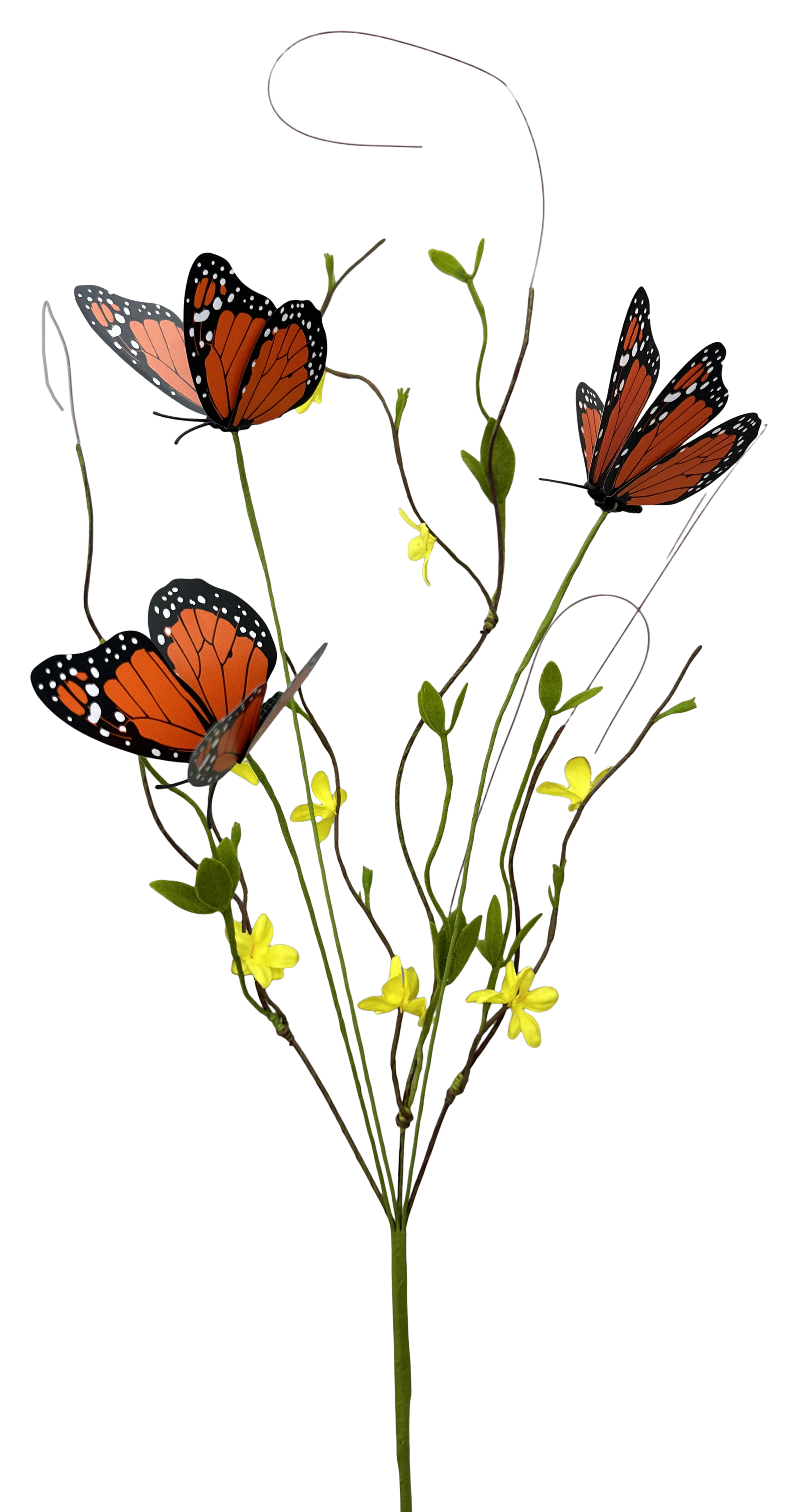 26" Butterfly Twig Spray | Spring Wreath Filler Stem-62474OR Liberty Floral