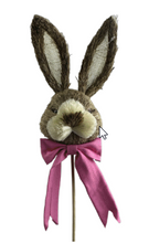 Load image into Gallery viewer, 21&#39;&#39; Bunny Head with Pink Bow on Stick - Easter Craft Decoration-63534BT