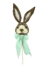 Load image into Gallery viewer, 21&#39;&#39; Bunny Head with Mint Bow on Stick - Easter Craft Decoration-63534MINT