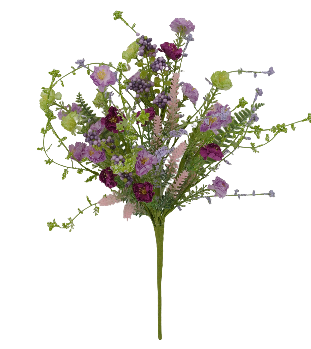 20” Artificial Lavender & Purple Wildflower Bush-64847-LVPUGN