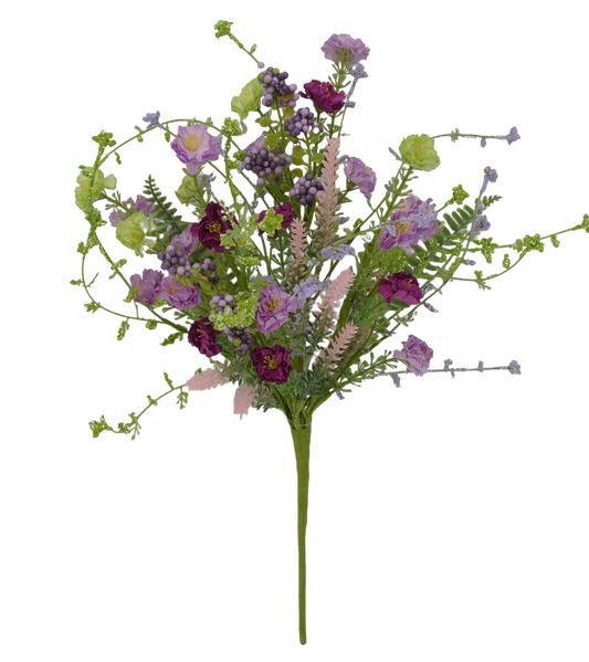 20” Artificial Lavender & Purple Wildflower Bush-64847-LVPUGN