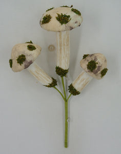 11" Foam Mushroom Pick - Rustic Woodland Decor & Fairy Garden Accent