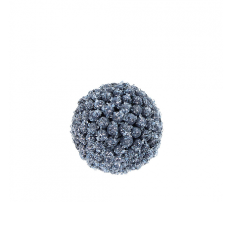 Iced Blue Berry Ball Ornament | Glittered Christmas Sphere | 6" Diameter-228950 Direct Export