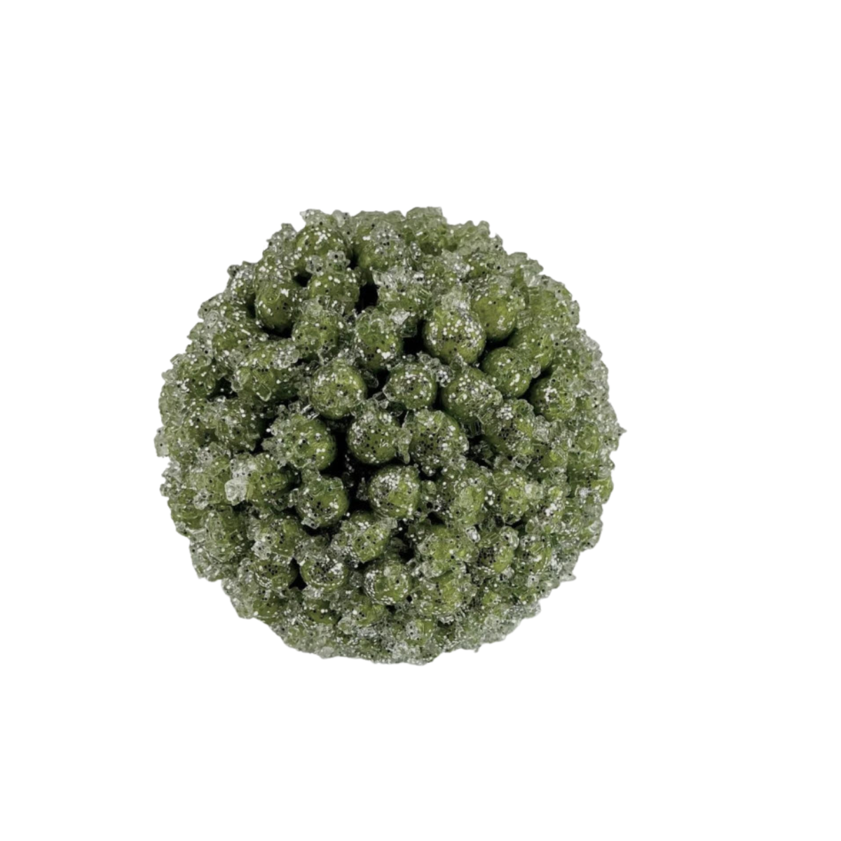 Iced Green Berry Ball Ornament | Glittered Christmas Sphere | 6" Diameter-228951 Direct Export