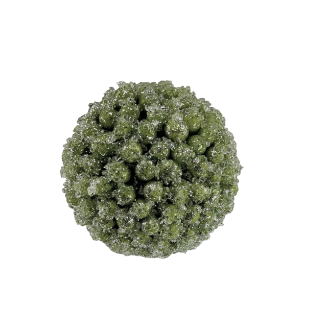 Iced Green Berry Ball Ornament | Glittered Christmas Sphere | 6" Diameter-228951 Direct Export