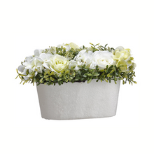 Load image into Gallery viewer, 7.5&quot; Artificial Rose &amp; Hydrangea Arrangement | Drop-In Floral Ready for Containers