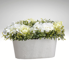 Load image into Gallery viewer, 7.5&quot; Artificial Rose &amp; Hydrangea Arrangement | Drop-In Floral Ready for Containers