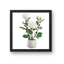 Load image into Gallery viewer, 16.1&quot; Artificial White Rose in Ceramic Vase | Elegant Faux Floral Table Decor