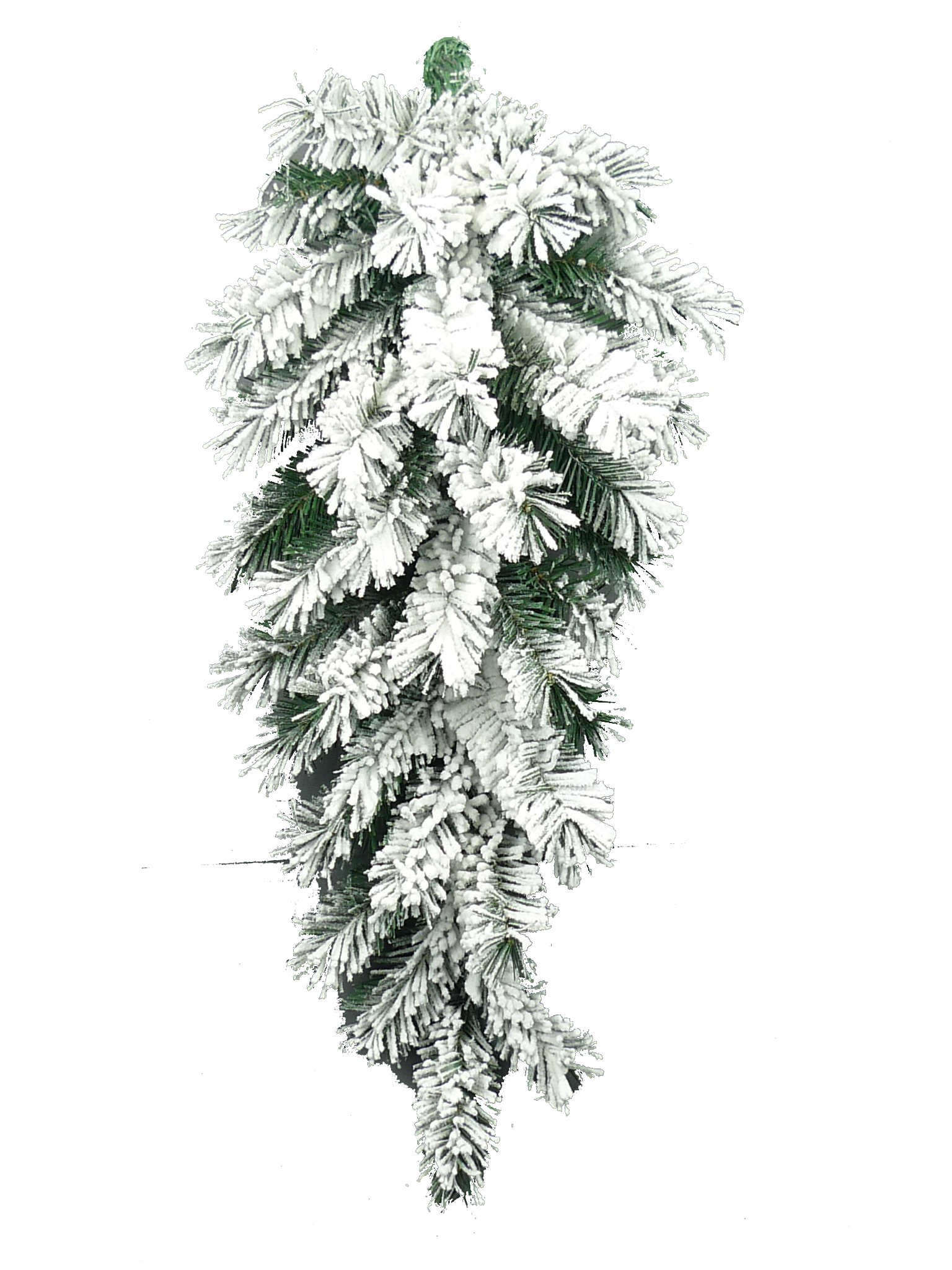 30L Flocked Artificial Kirkwood Pine Teardrop Swag - 35 Tips Winter Decor - Pine Swag for Wreathmaking - 83814TE30 Liberty Floral