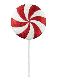 24"x8" Peppermint Lollipop Spray in Red and White by TCT Crafts - Festive Holiday Decor-84913RDWT