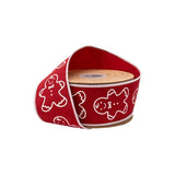 Gingerbread Man Wired Ribbon | Red Cotton Linen Christmas Ribbon | 2.5" x 10yd-9729W-260-63E LA Ribbons