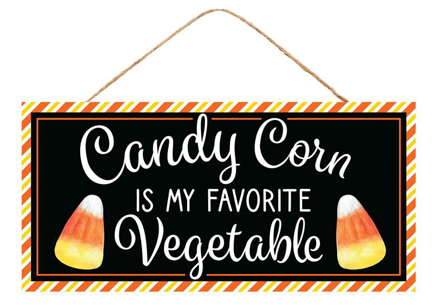 12.5"L x 6"H MDF Candy Corn Sign - Fun Halloween Wall Decor - "Candy Corn Is My Favorite Vegetable" -AP7341 Craig Bachman