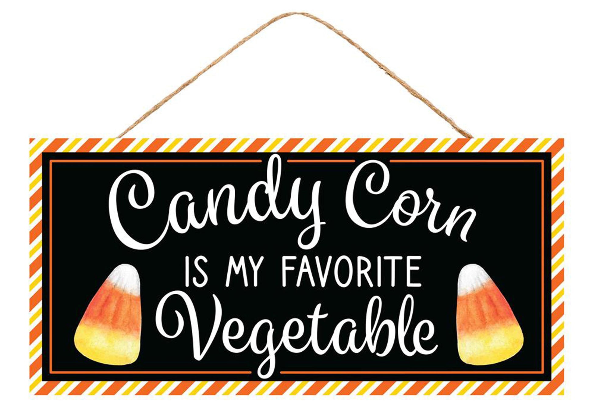 12.5"L x 6"H MDF Candy Corn Sign - Fun Halloween Wall Decor - "Candy Corn Is My Favorite Vegetable" -AP7341 Craig Bachman
