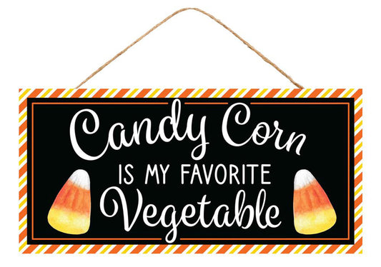 12.5"L x 6"H MDF Candy Corn Sign - Fun Halloween Wall Decor - "Candy Corn Is My Favorite Vegetable" -AP7341 Craig Bachman