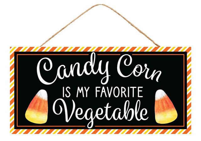 12.5"L x 6"H MDF Candy Corn Sign - Fun Halloween Wall Decor - "Candy Corn Is My Favorite Vegetable" -AP7341 Craig Bachman