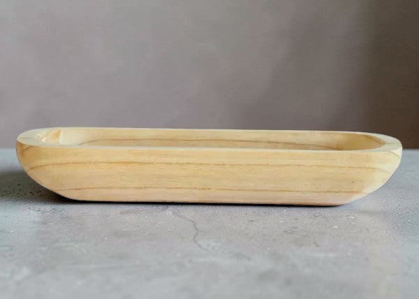 Paulownia Wood Oval Tray Decorative Dough Bowl Style Centerpiece Tray-AW212918 Craig Bachman