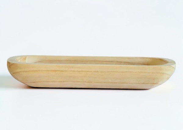 Paulownia Wood Oval Tray Decorative Dough Bowl Style Centerpiece Tray-AW212918 Craig Bachman