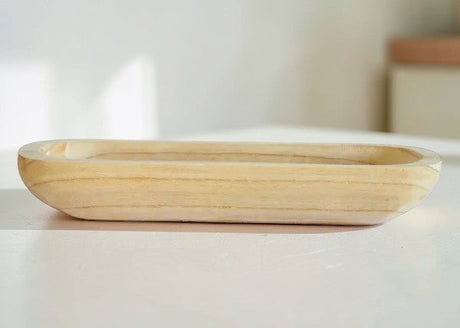 Paulownia Wood Oval Tray Decorative Dough Bowl Style Centerpiece Tray-AW212918 Craig Bachman