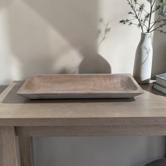 Honey Brown Paulownia Wood Rectangular Decorative Tray Centerpiece Base-AW984730 Craig Bachman