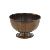 Antique Gold Ribbed Tin Compote – 8"x5" Pedestal Floral Vase-KE258439 Craig Bachman