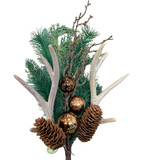Antler Pinecone Pine Spray | Bronze Ornament Woodlands Pick | 22" Spray-MTX78884 Regency