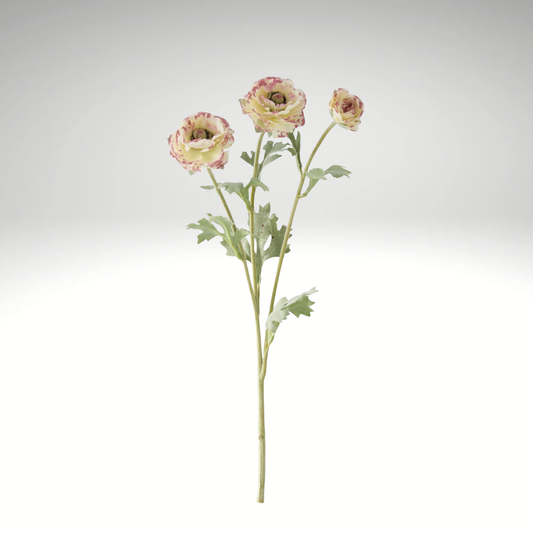 Artificial Pink Ranunculus Stem 18 Inch Faux Flower-18803C-WHPK K & K Interiors