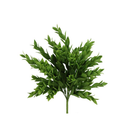 12" Artificial Ruscus Bush | Faux Greenery Stem for Floral Arrangements & Home Decor (PF172532)