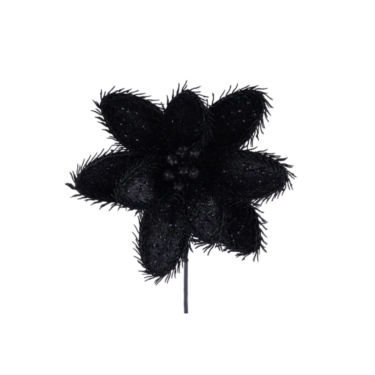 14.5" Black Glitter Magnolia Stem – Faux Floral Pick for Halloween or Gothic Decor-HH334002 Craig Bachman