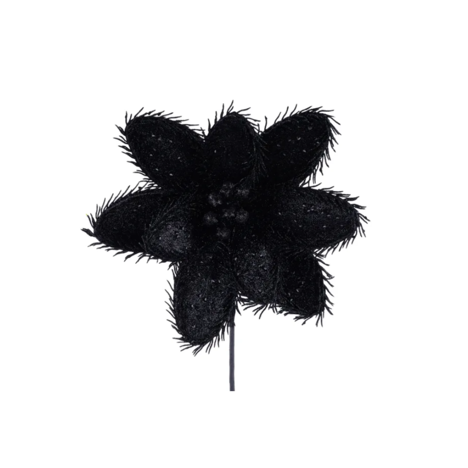 14.5" Black Glitter Magnolia Stem – Faux Floral Pick for Halloween or Gothic Decor-HH334002 Craig Bachman