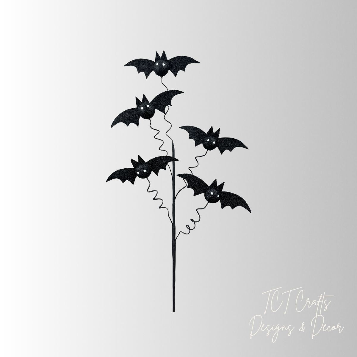 Black Glitter Bat Spray — 24 Inch Halloween Wreath Pick-57439BK Liberty Floral