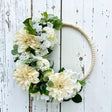 Cream Dahlia & White Rose Hoop Wreath – Wedding & Event Decor TCT Crafts