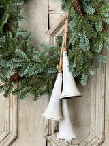 Belfry Bells Drop in White — Rustic Metal Christmas Bell Accent, Set of 3-XX8234 Lancaster & Vintage