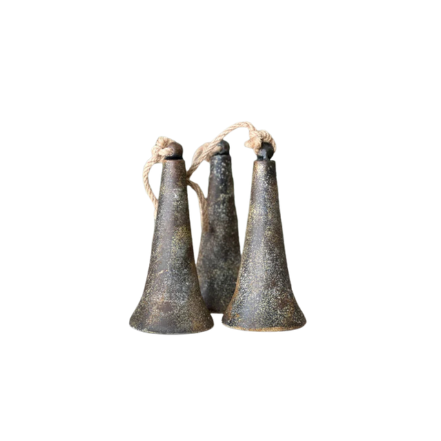 Belfry Bells Drop — Rustic Metal Christmas Bell Accent, Set of 3-XX8222 Lancaster & Vintage